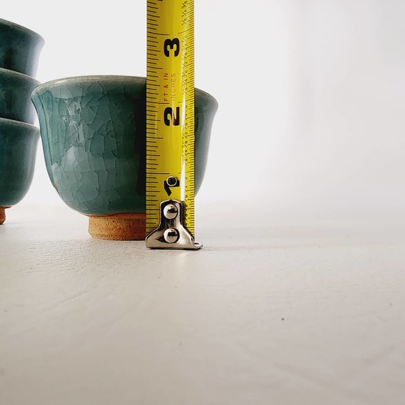 Vintage Handmade Sake Cup Japanese Ceramic Tea Cup Set of Five - Picture 12 of 14